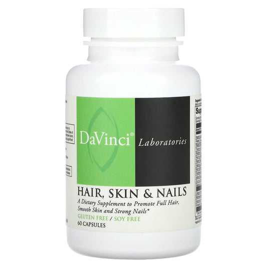 DaVinci Labs Hair Skin & Nails Supplement, 60 Capsules, Gluten Free - Image 1