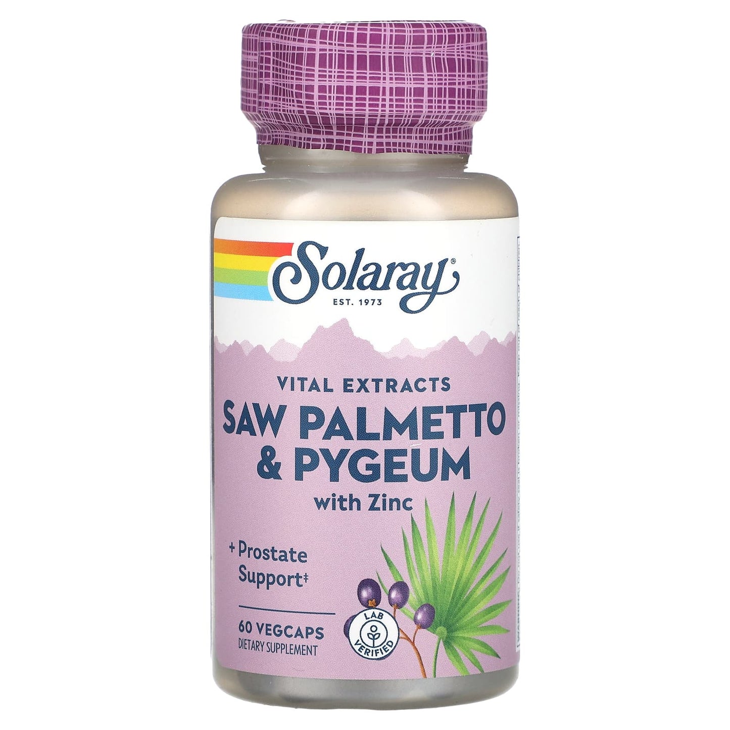 Solaray, Vital Extracts, Saw Palmetto & Pygeum with Zinc, 60 VegCaps - Image 1