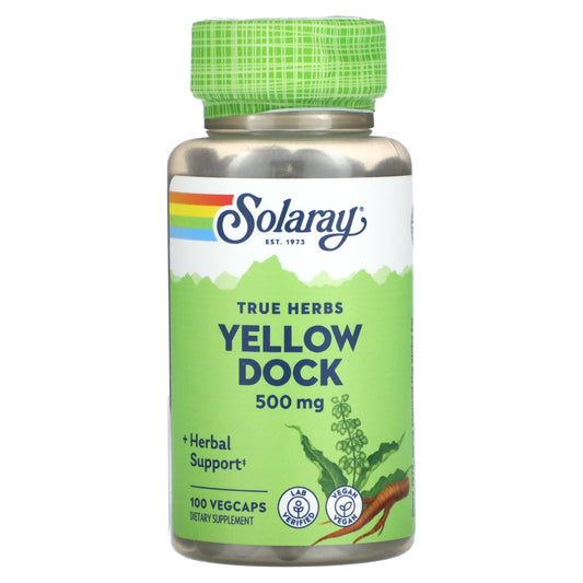 Solaray, True Herbs, Yellow Dock, 500 mg, 100 VegCaps - Image 1