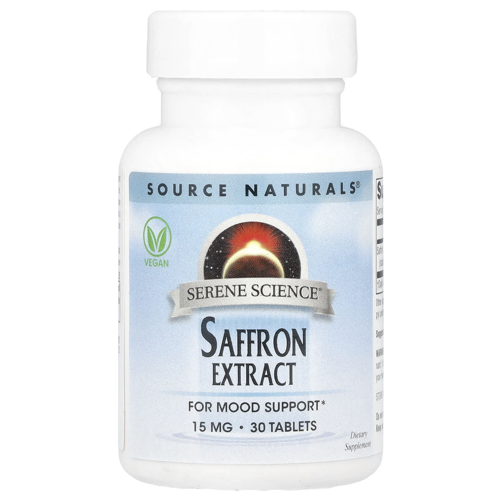 Source Naturals, Saffron Extract , 15 mg, 30 Tablets - Image 1