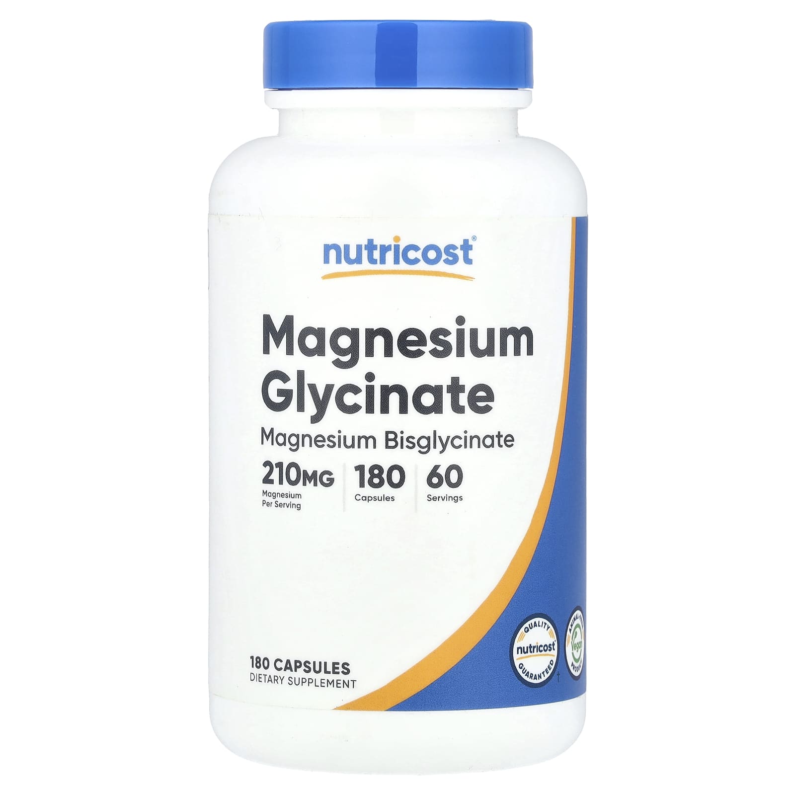 Nutricost, Magnesium Glycinate, 180 Capsules (70 mg per Capsule) - Image 1