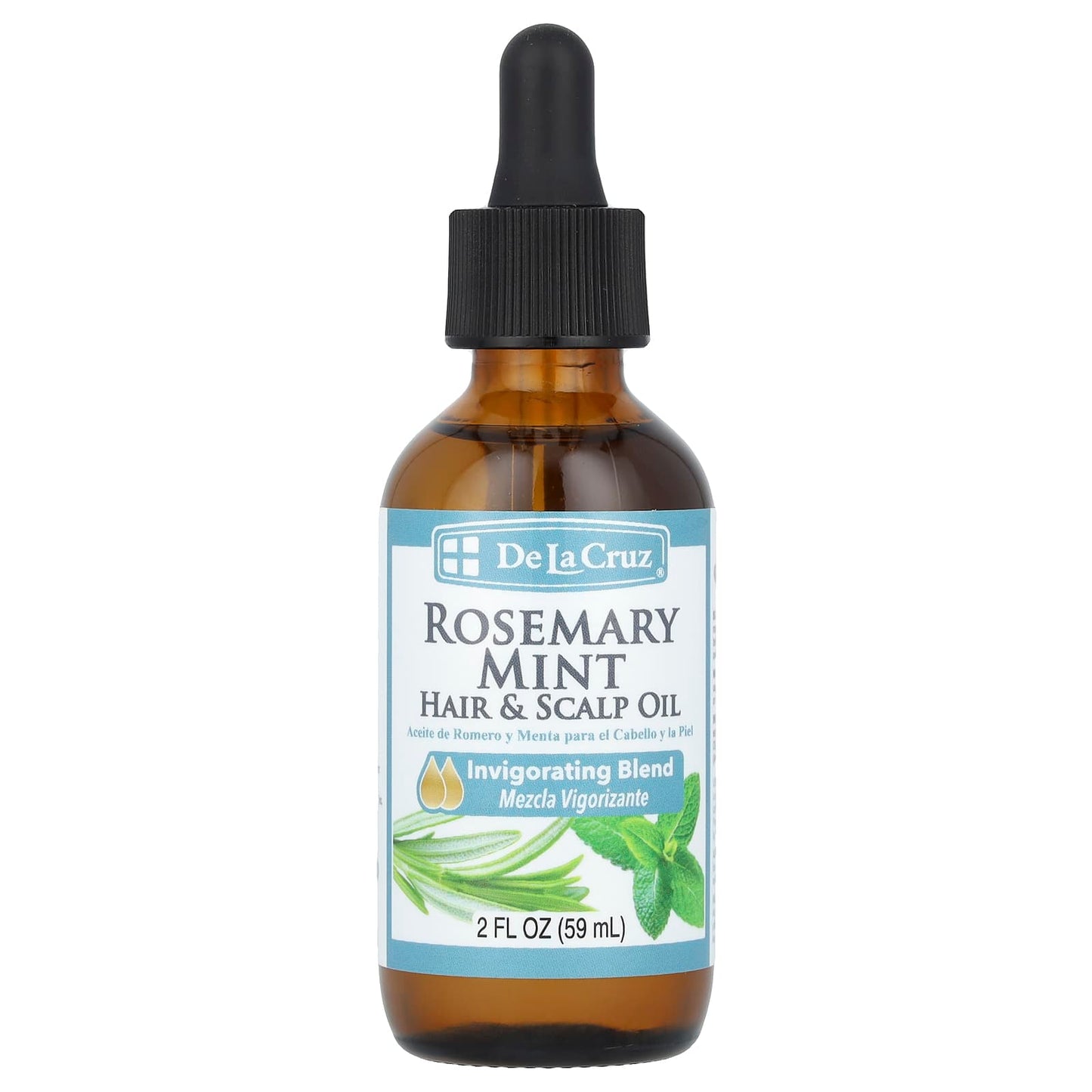 Rosemary Mint Hair & Scalp Oil for Nourished Locks, 2 fl oz by De La Cruz - Image 1
