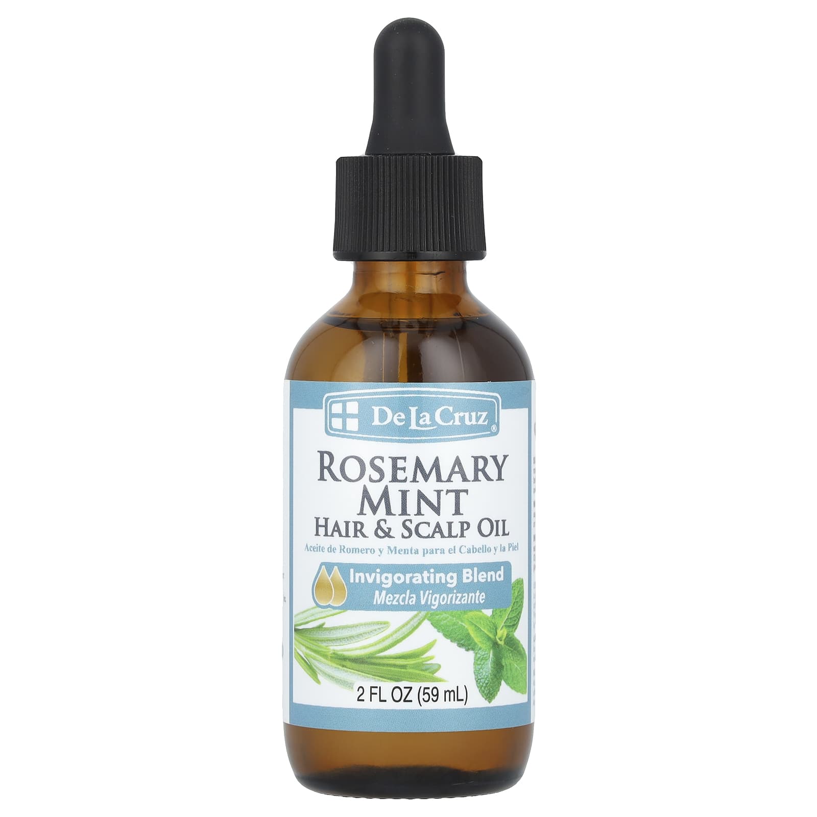 Rosemary Mint Hair & Scalp Oil for Nourished Locks, 2 fl oz by De La Cruz - Image 1