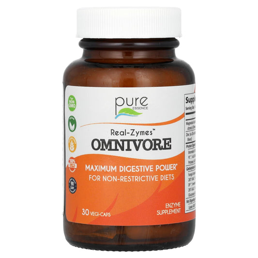 Pure Essence, Real-Zymes, Omnivore, 30 Vegi-Caps - Image 1