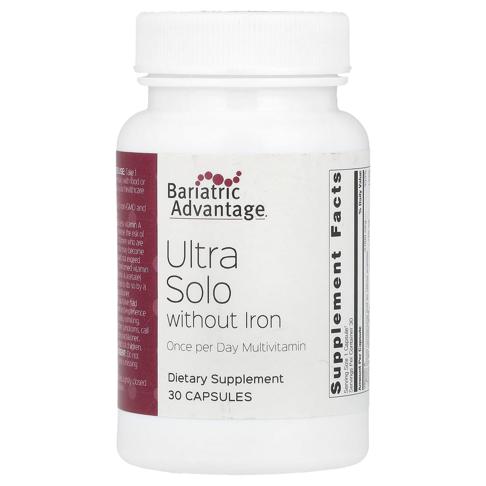 Bariatric Multivitamin for Gastric Sleeve and Bypass Patients - 30 Capsules - Image 1