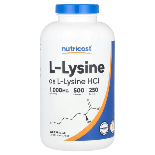 Nutricost, L-Lysine, 500 Capsules (500 mg per Capsule) - Image 1