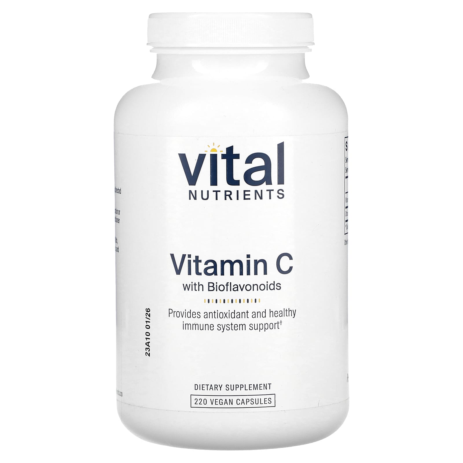 Vital Nutrients, Vitamin C With Bioflavonoids, 220 Vegan Capsules - Image 1