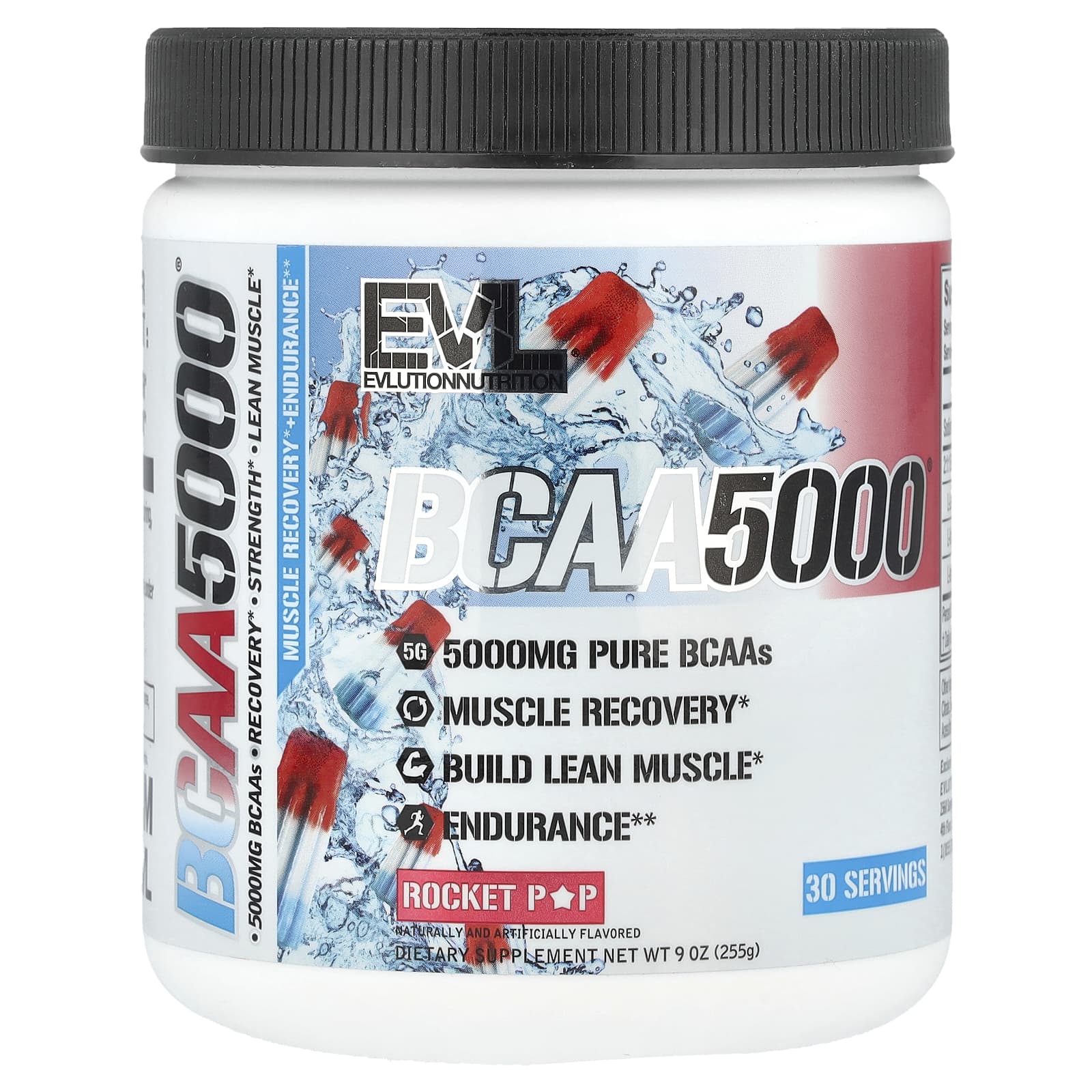 EVLution Nutrition BCAA5000 Rocket Pop, 9 oz, Lean Muscle & Recovery - Image 1