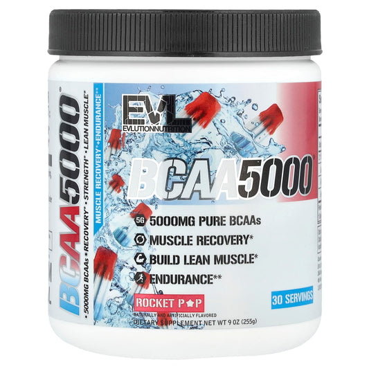 EVLution Nutrition BCAA5000 Rocket Pop, 9 oz, Lean Muscle & Recovery - Image 1