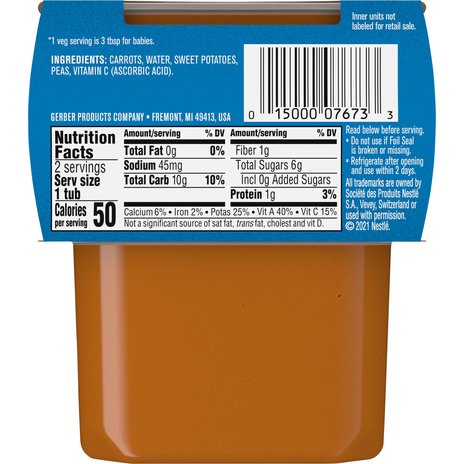 Gerber Veggie Power Baby Food, 2 Pack, 4 oz Each - Image 2