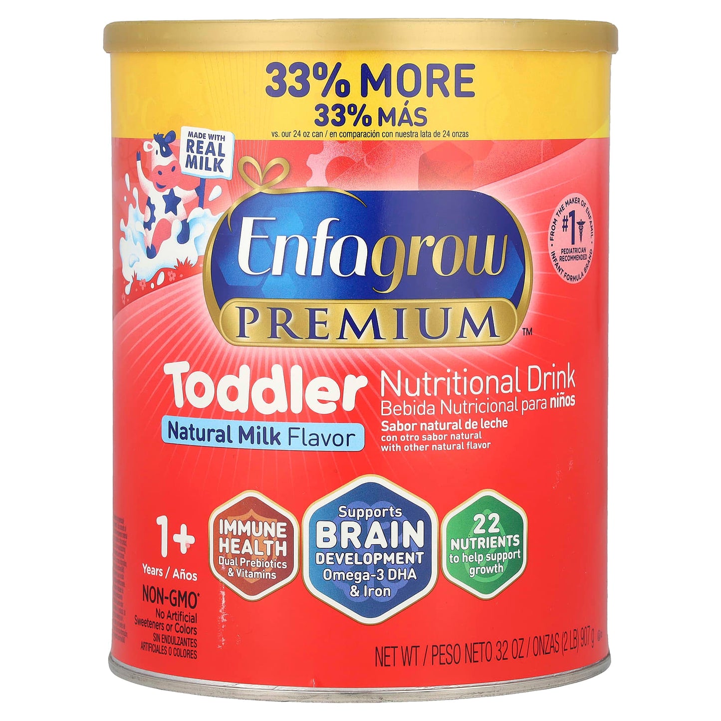 Enfamil Toddler Nutritional Drink, 1+ Years, Natural Milk, 2 lbs - Image 1