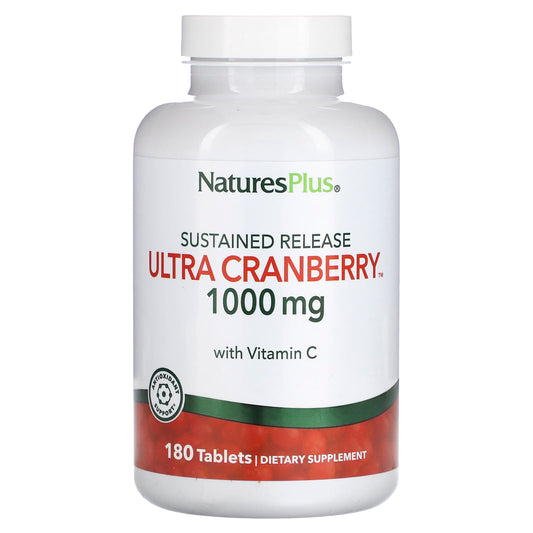 NaturesPlus, Sustained Release Ultra Cranberry, 1,000 mg, 180 Tablets - Image 1