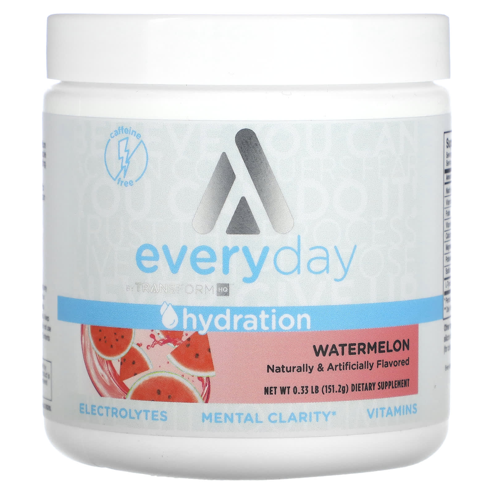 TransformHQ, Everyday, Hydration, Caffeine Free, Watermelon, 0.33 lb (151.2 g) - Image 1