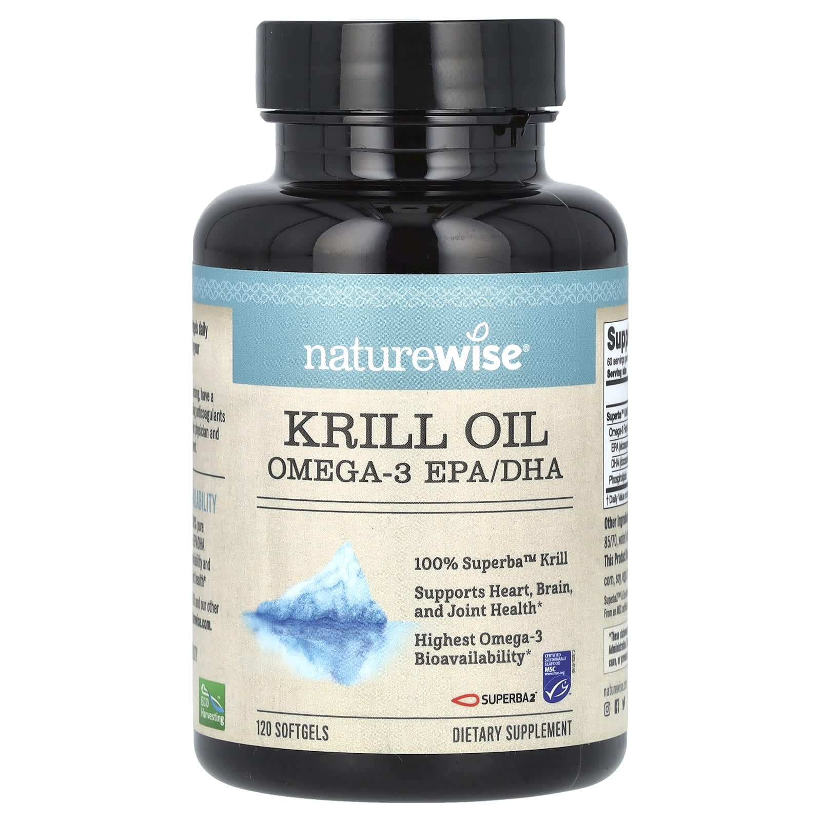 NatureWise, Krill Oil, Omega-3 EPA/DHA, 120 Softgels - Image 1