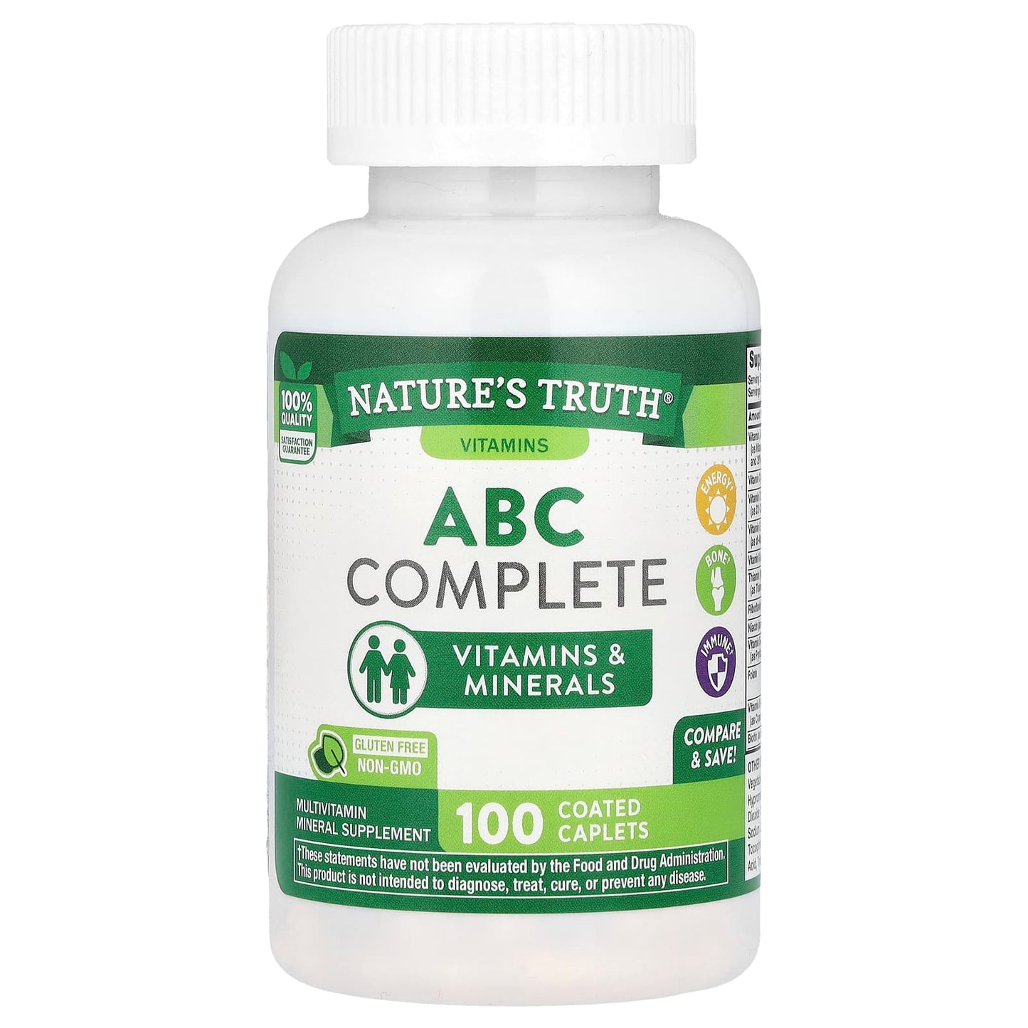Nature's Truth, ABC Complete Multivitamin, 100 Coated Caplets - Image 1