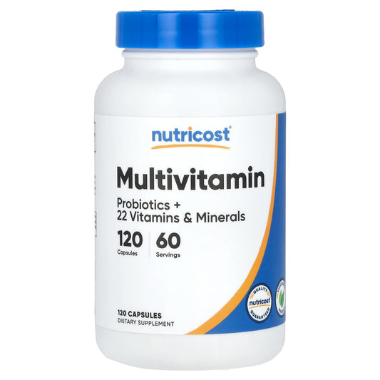 Nutricost, Multivitamin, Probiotics + 22 Vitamins & Minerals , 120 Capsules - Image 1