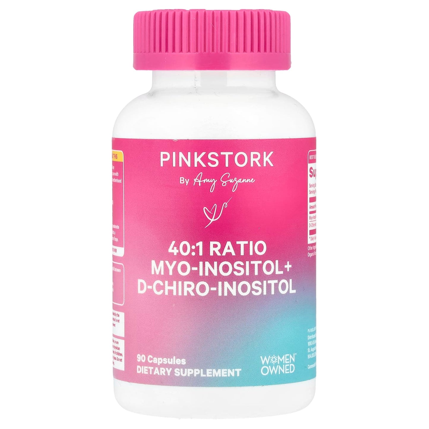 Pink Stork, 40:1 Ratio Myo-Inositol + D-Chiro-Inositol, 90 Capsules - Image 1