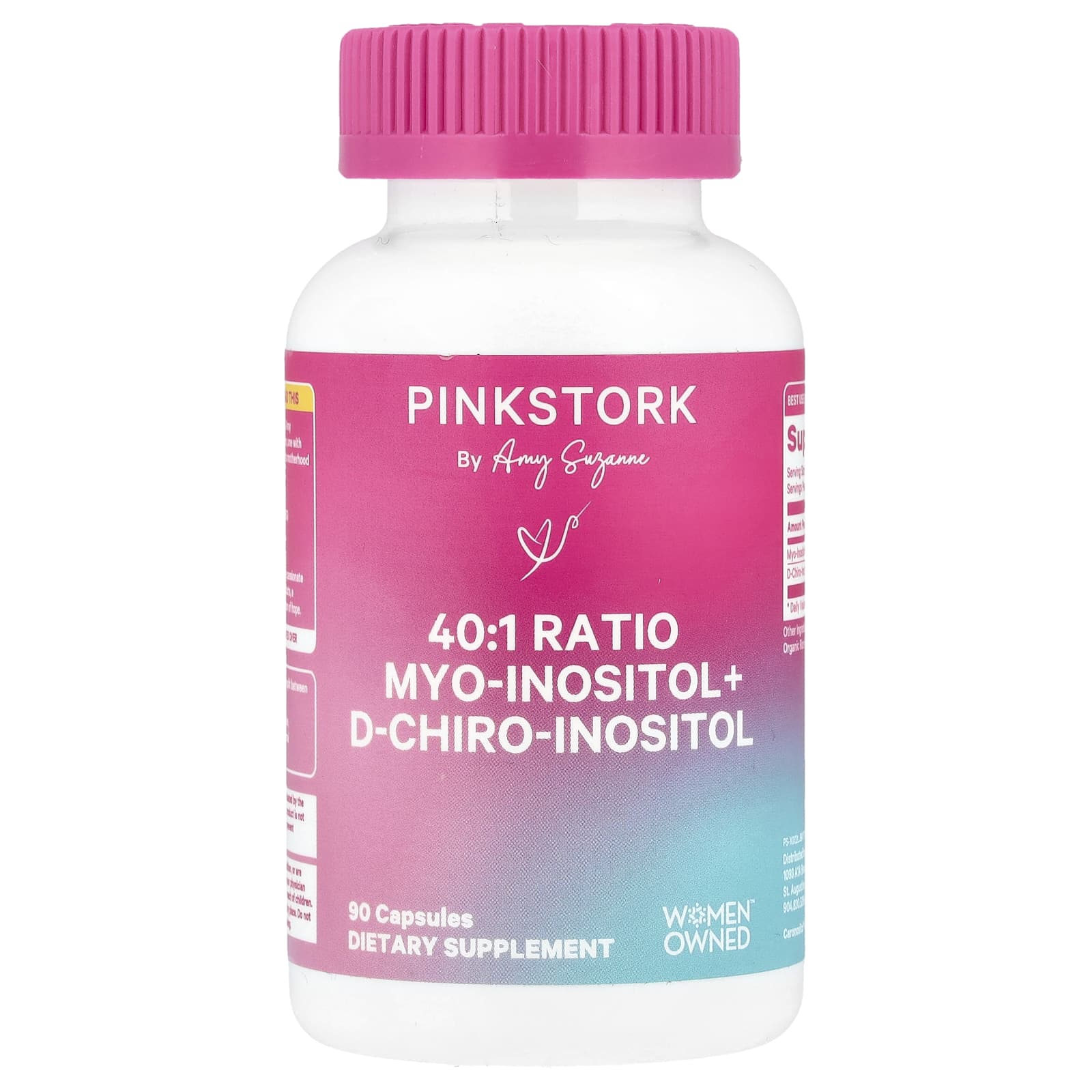 Pink Stork, 40:1 Ratio Myo-Inositol + D-Chiro-Inositol, 90 Capsules - Image 1