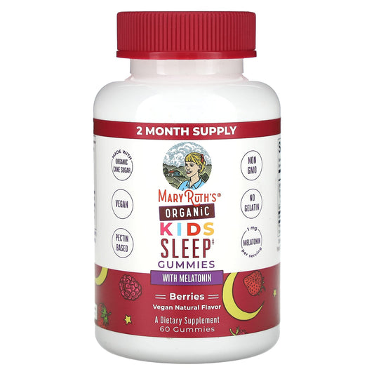 MaryRuth's, Organic Kids Sleep Gummies with Melatonin, Berries, 1 mg, 60 Gummies - Image 1