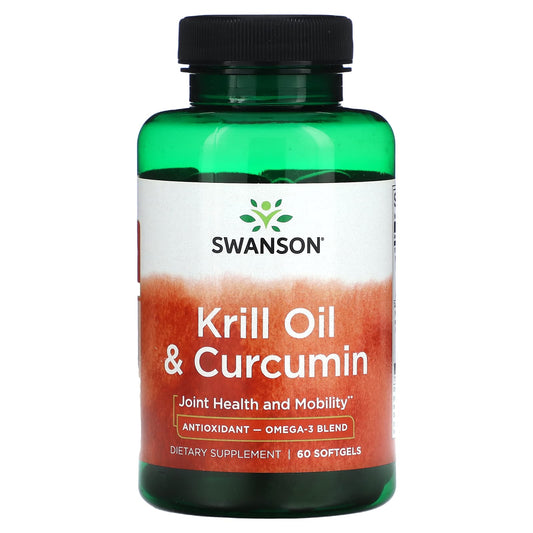 Swanson, Krill Oil & Curcumin, 60 Softgels - Image 1