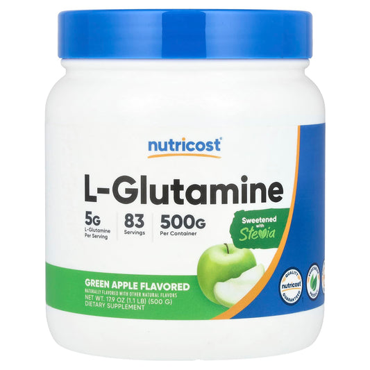 Nutricost, L-Glutamine, Green Apple, 17.9 oz (500 g) - Image 1