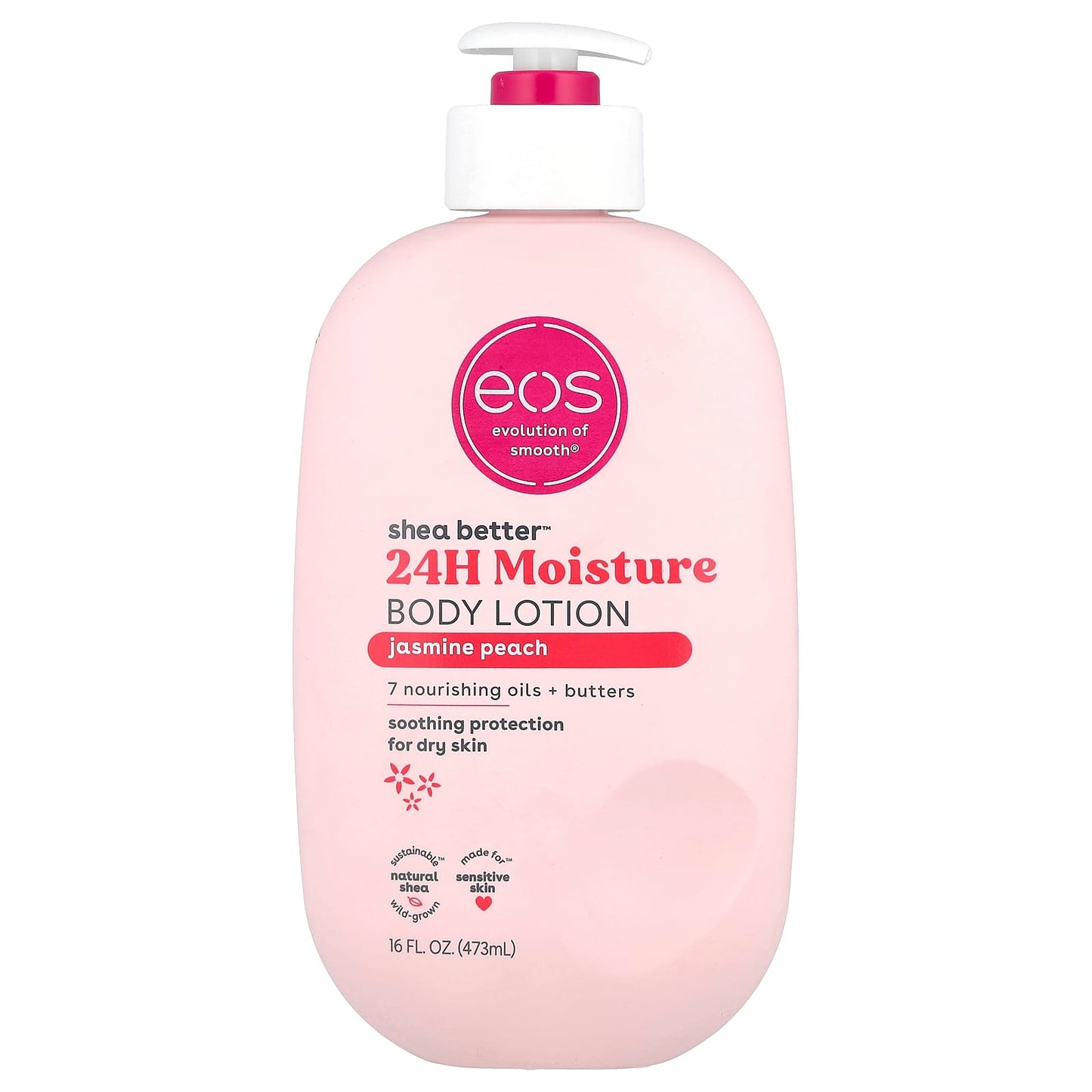 EOS 24H Moisture Body Lotion, Jasmine Peach, Sensitive Skin, Cruelty-Free - Image 1