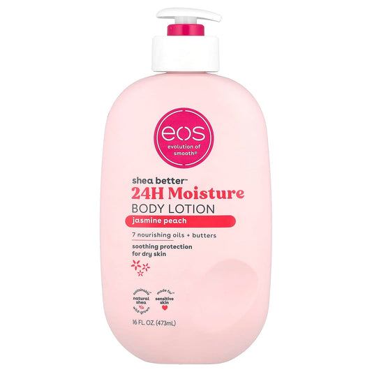 EOS 24H Moisture Body Lotion, Jasmine Peach, Sensitive Skin, Cruelty-Free - Image 1