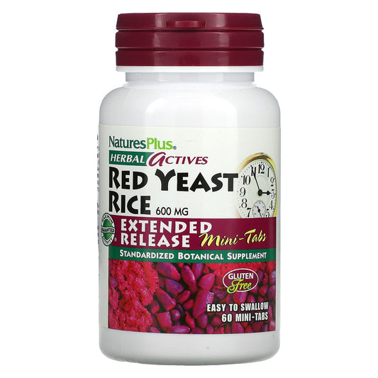 NaturesPlus, Herbal Actives, Red Yeast Rice, 60 Mini-Tablets (300 mg per Tablet) - Image 1