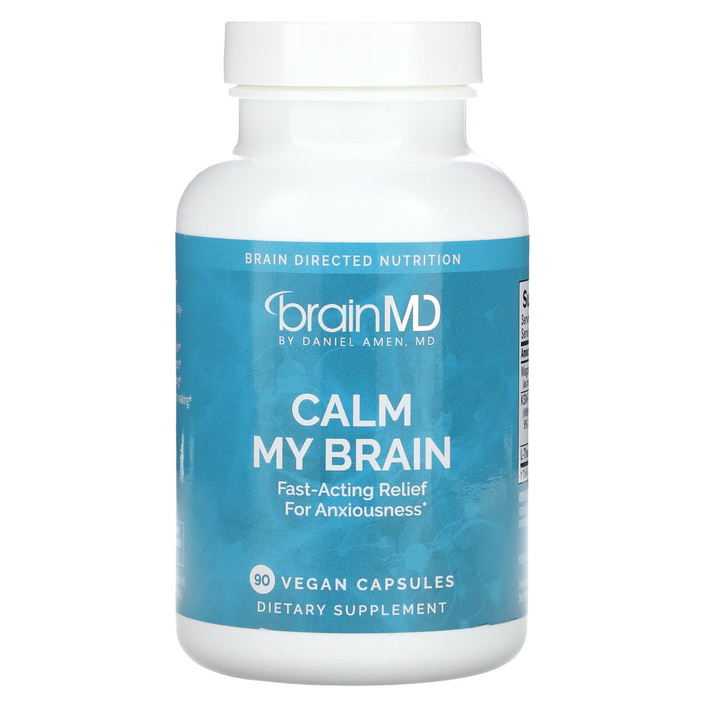 Vegan Calm My Brain Supplement - 90 Capsules by BrainMD - Image 1