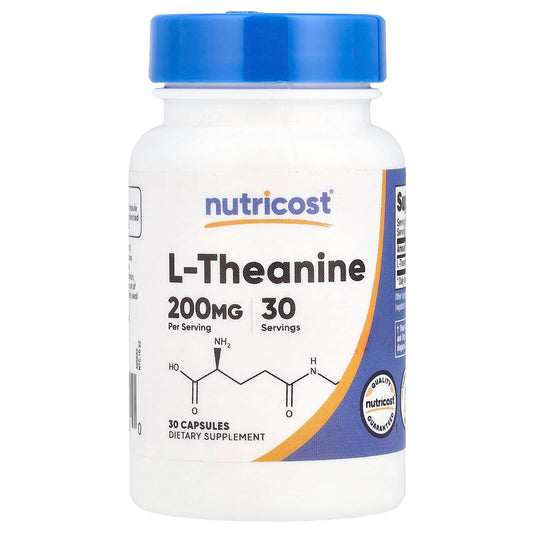 Nutricost, L-Theanine, 200 mg, 30 Capsules - Image 1