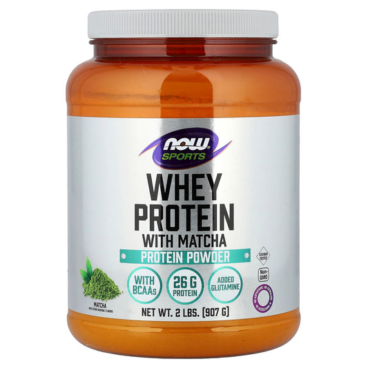 NOW Foods, Sports, Whey Protein Powder, Matcha, 2 lbs (907 g) - Image 1