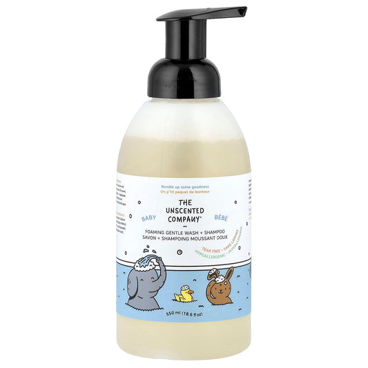 The Unscented Company, Baby, Foaming Gentle Wash + Shampoo, Fragrance Free, 18.6 fl oz (550 ml) - Image 1
