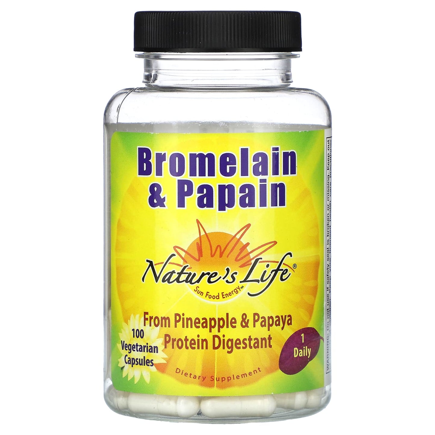 Nature's Life, Bromelain & Papain, 100 Vegetarian Capsules - Image 1