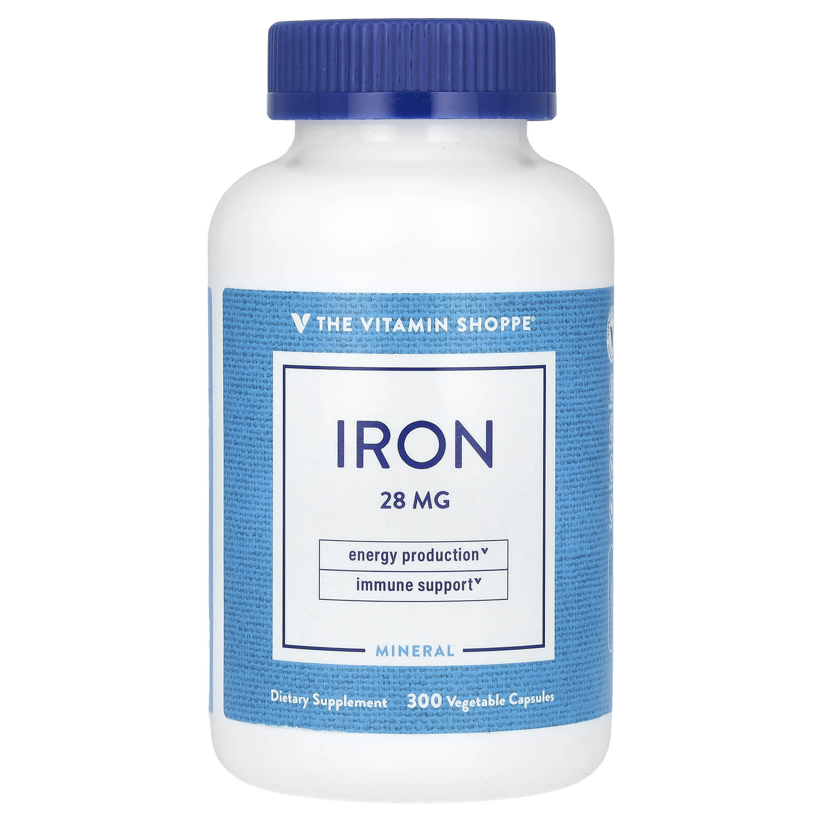 The Vitamin Shoppe, Iron, 28 mg , 300 Vegetable Capsules - Image 1