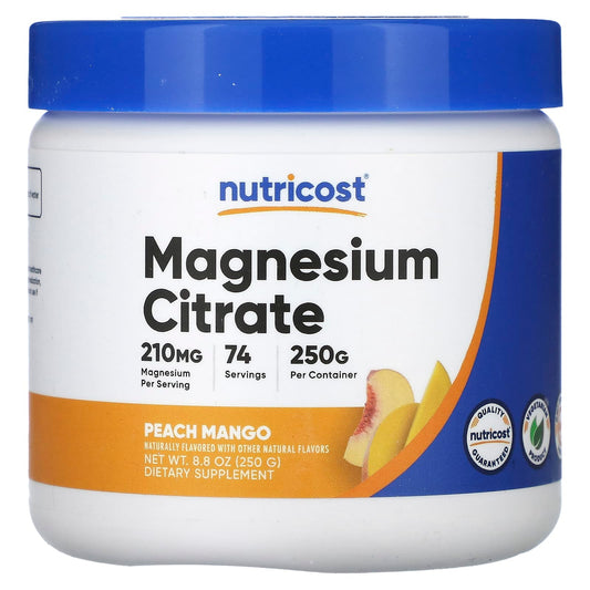 Nutricost, Magnesium Citrate, Peach Mango, 8.8 oz (250 g) - Image 1
