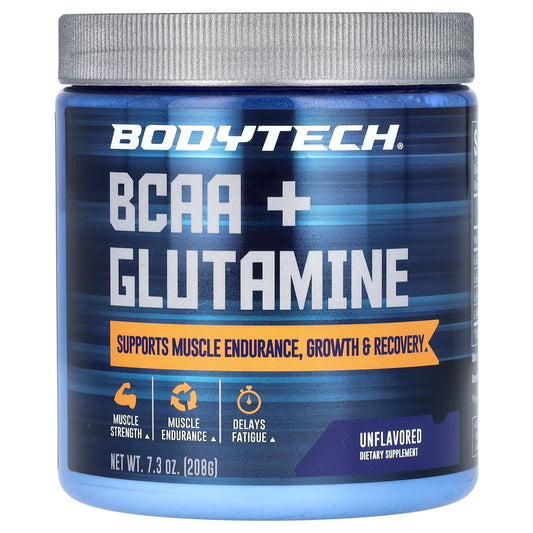 BodyTech BCAA + Glutamine Supplement for Endurance, Growth & Recovery - 7.3 oz (208g) - Image 1