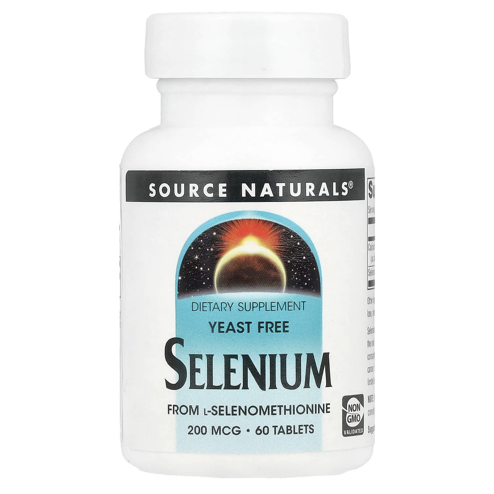 Source Naturals, Selenium, Yeast Free, 200 mcg, 60 Tablets - Image 1