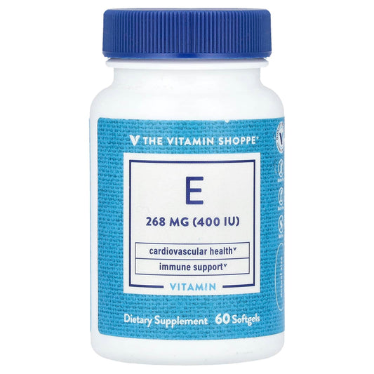 The Vitamin Shoppe, Vitamin E, 268 mg (400 IU), 60 Softgels - Image 1