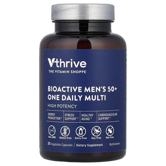 Vthrive, Bioactive Men's 50+ One Daily Multi, 30 Vegetable Capsules - Image 1