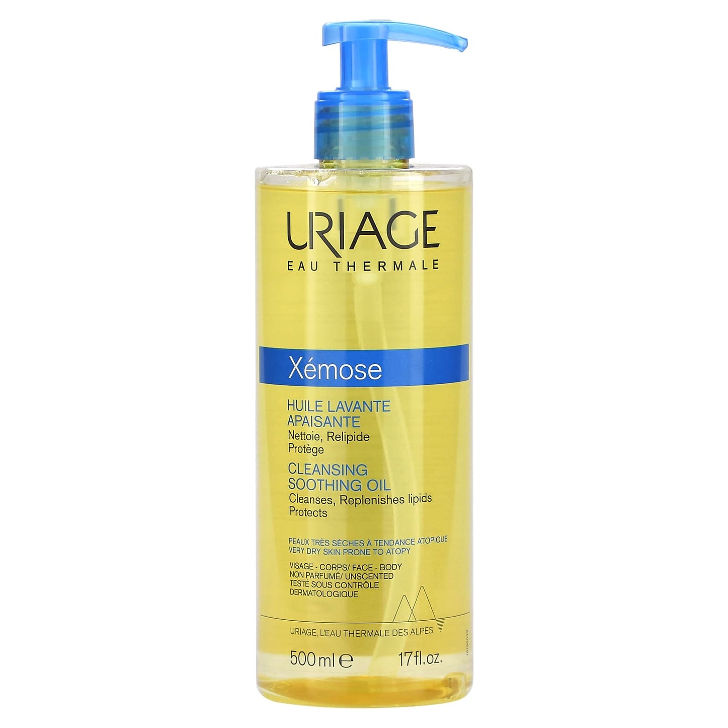 Uriage, Xemose, Cleansing Soothing Oil, Unscented, 17 fl oz (500 ml) - Image 1