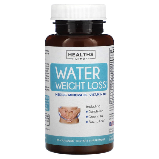 Water Weight Loss Supplement by Healths Harmony - 60 Capsules - Image 1