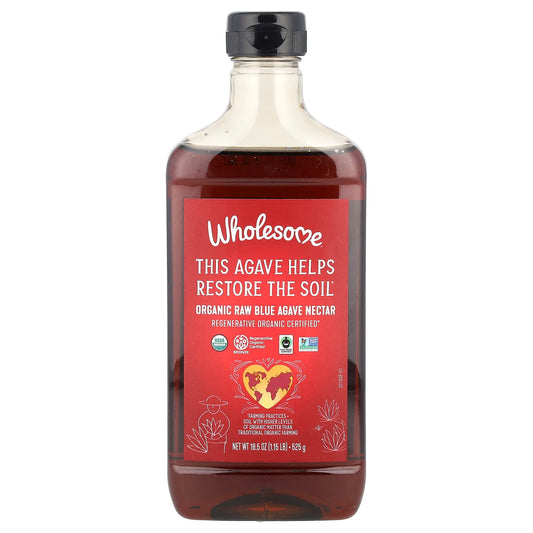 Wholesome Sweeteners, Organic Raw Blue Agave Nectar, 18.5 oz (525 g) - Image 1