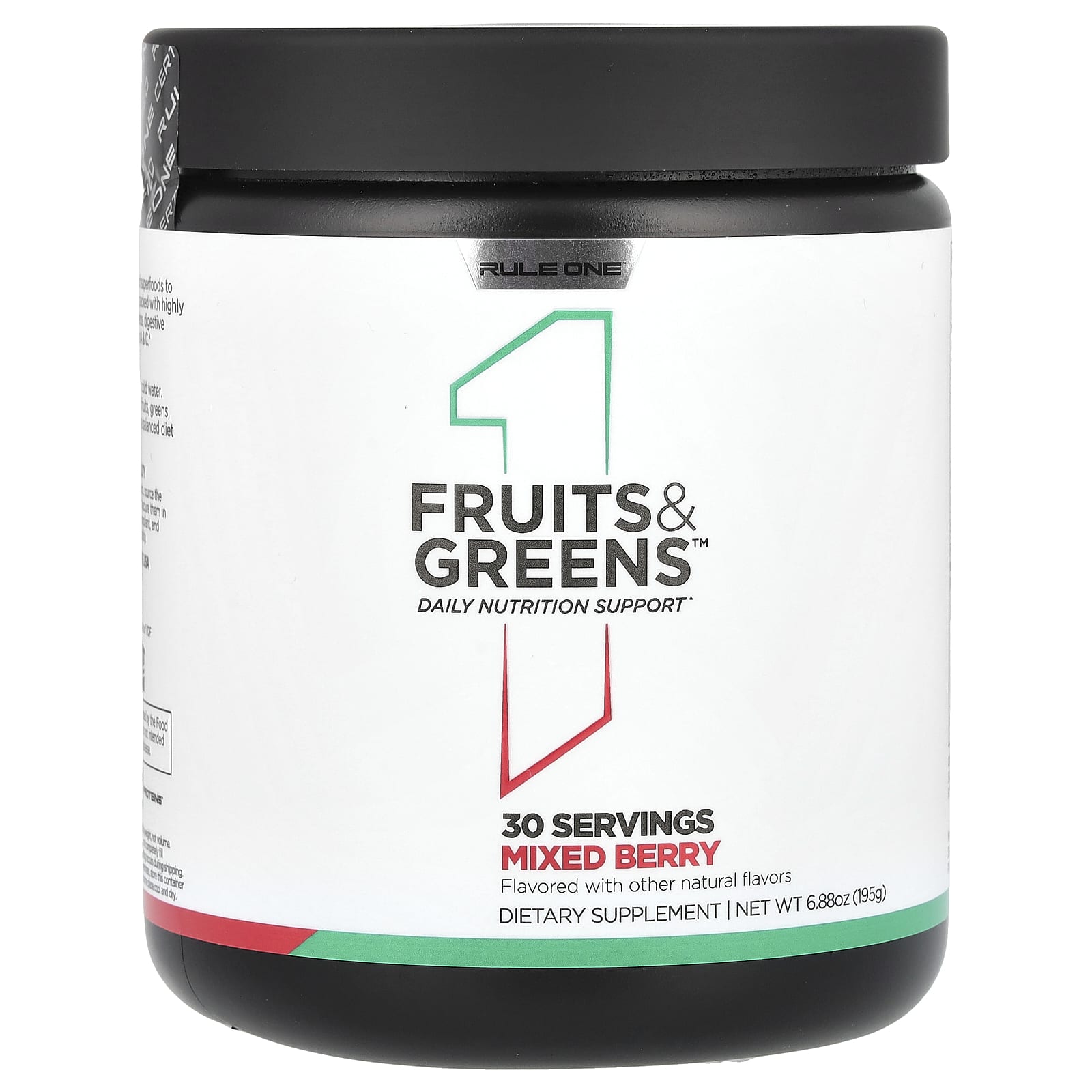 Rule One Proteins, Fruits & Greens, Mixed Berry, 6.88 oz (195 g) - Image 1