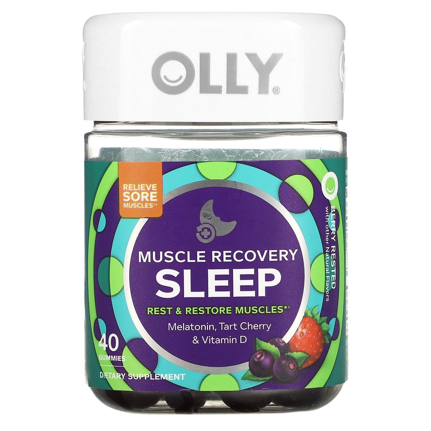 OLLY, Muscle Recovery Sleep, Berry Rested, 40 Gummies - Image 1