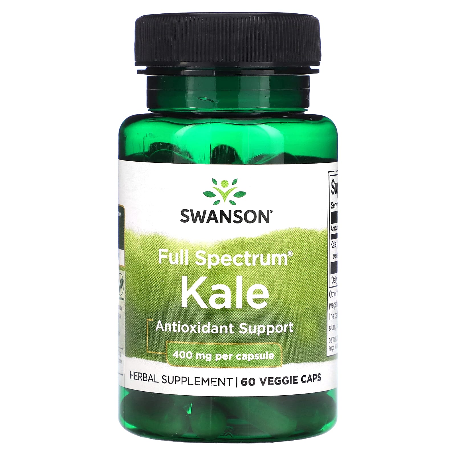 Swanson, Full Spectrum Kale, 400 mg, 60 Veggie Caps - Image 1