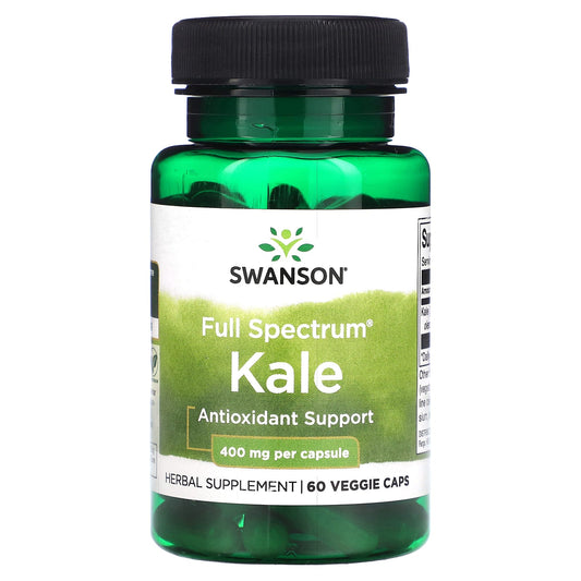 Swanson, Full Spectrum Kale, 400 mg, 60 Veggie Caps - Image 1