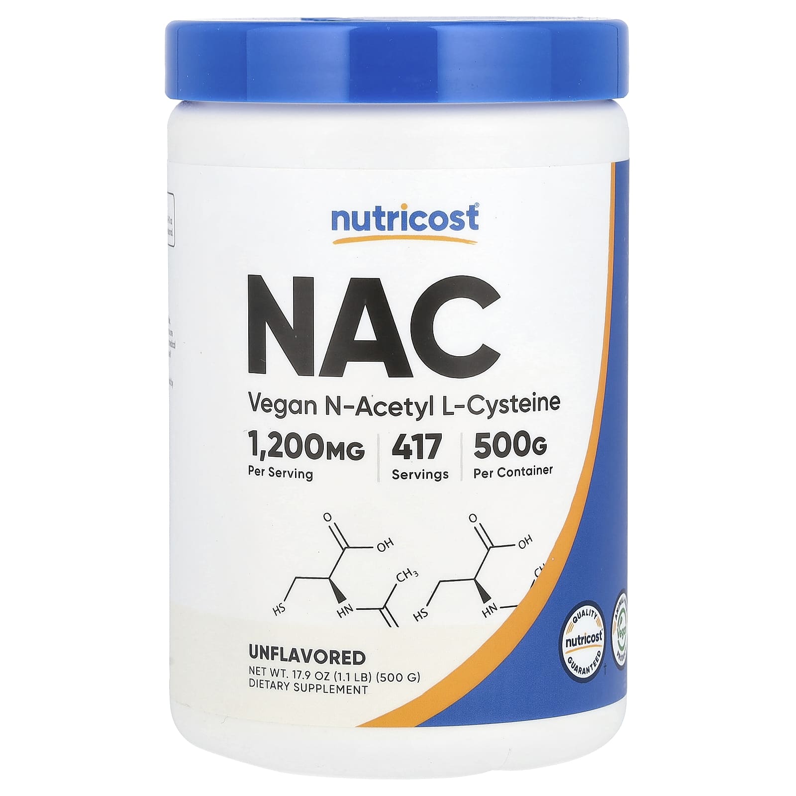 Nutricost, NAC, Unflavored, 17.9 oz (500 g) - Image 1