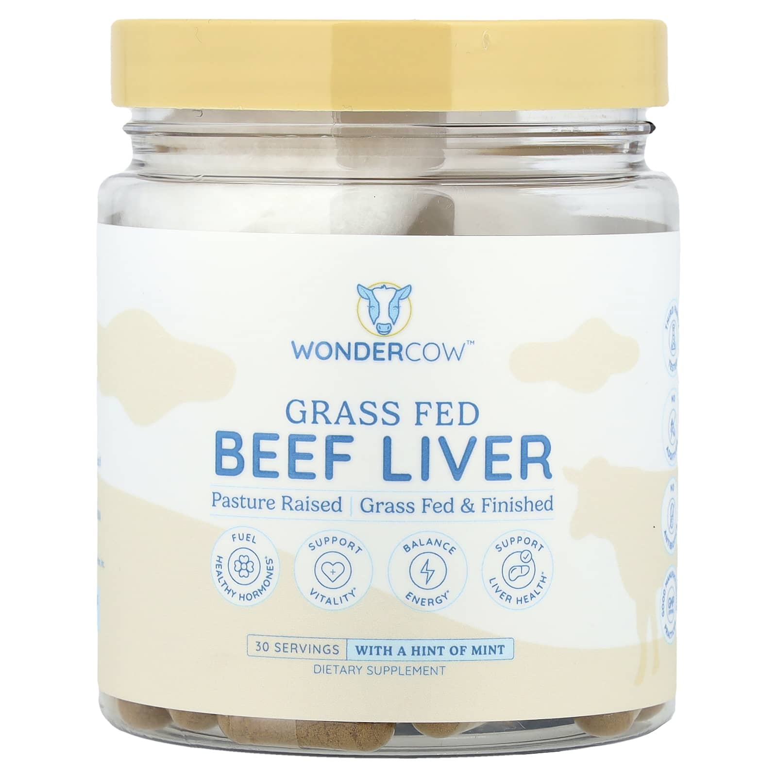 Wondercow, Grass Fed Beef Liver, 120 Capsules - Image 1