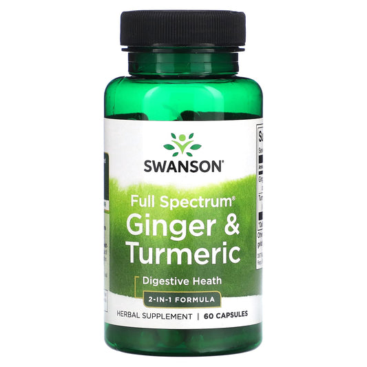 Swanson, Full Spectrum Ginger & Turmeric, 60 Capsules - Image 1