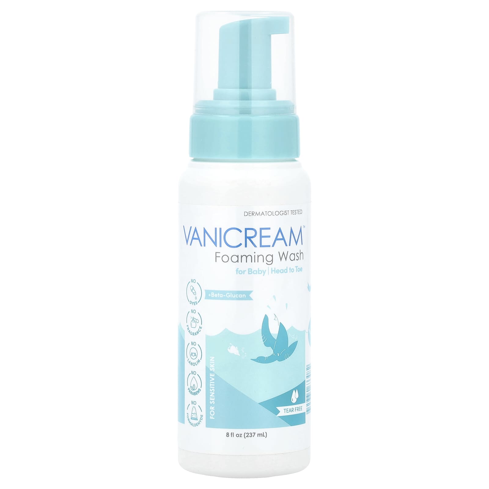 Vanicream, Foaming Wash, For Baby, Sensitive Skin, Tear Free, 8 fl oz (237 ml) - Image 1